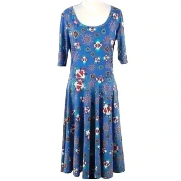 New Lularoe Nicole dress size L 12-14 geometric - Picture 1 of 10